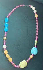 ONE OF A KIND, JUST SPECTACULAR COLOR, Semi Precious Stone Necklace 30″ HEALING