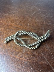 Knot Rope Pin Brooch Gold Tone Vintage