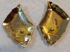 Vintage Edgar Berebi Brown/Black Enamel Gold Tone Push on Post Earrings