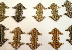 10 Pc Lot Stampings Belt Necklace Connectors Renaissance Style Jewelry Findings