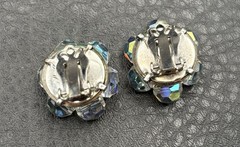 Vintage Aurora Borealis Crystal 2 Double Strand Necklace & Clip-On Earrings Set