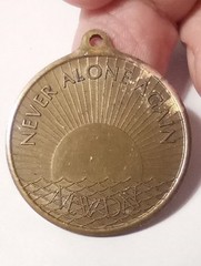 NEVER ALONE AGAIN NEW DAY LOGO PENDANT GREAT FOR ANY VINTAGE COLLECTION!