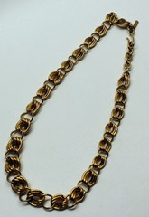 Vintage Monet Double Curb link Gold Tone Necklace
