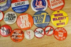 Vintage Lot Pinback Buttons Protest Political Environment Stop Hunger Yes We Can