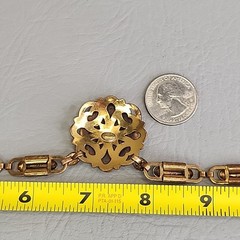 Vintage Kramer of NY Necklace Book Chain Victorian Revival Gold Tone SHORT 14″