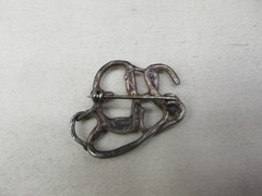 Vintage Sterling Silver Brutalist Swirl Pattern Brooch 1 1/8 x 7/8″ #636