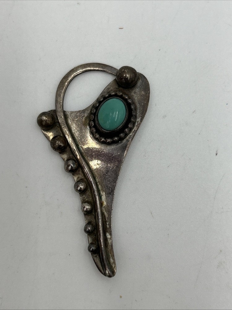 Vintage MCM Paul Miller Sterling Silver and Turquoise Pendant 1950s-1960s