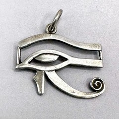 Eye of Horus Wedjat Amulet Pendant Egyptian Symbol 1×1 Inch Sterling Silver