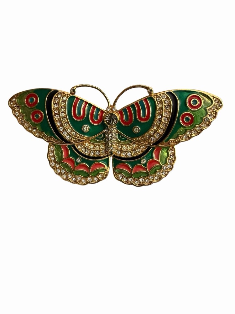 Metropolitan Museum of Art Butterfly Brooch Brown/Green Vintage
