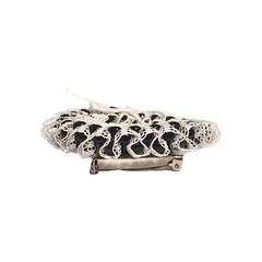 Vintage Handmade Amscan Ghost Round Wreath Pin Brooch Black & White Halloween