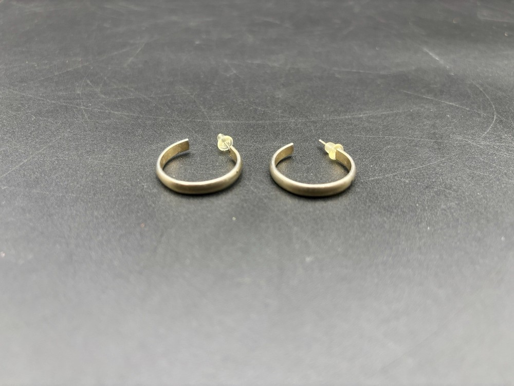 J+I Artisan Crafted 14K Gold-Filled Hammered Flat Hoop Earrings