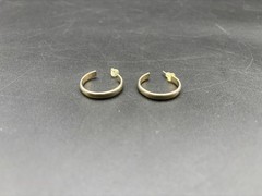 J+I Artisan Crafted 14K Gold-Filled Hammered Flat Hoop Earrings