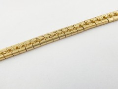 Vintage Portuguese 19K Yellow Gold Articulated Line Bracelet Turquoise Clasp
