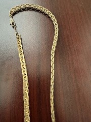 Vintage Bold Chunky 14KGP 23″ Chain Necklace. Foldable Links. From Flat to 4mm.