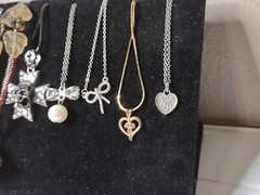 Lot Of 12 Pendant Necklaces Bows, Hearts, Angel, Skull Necklace Lot P38