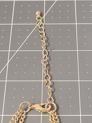 Goldtone Three Strand Necklace 16″+ With Faceted Loops Sparkly Glamorous Shiny