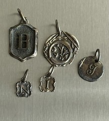 Waxing Poetic Charm Pendant Lot Of 5 Sterling Silver 925 Initial Lot B I J N O