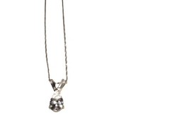 Gorgeous Clear Pear-Cut Teardrop Solitaire Pendant Necklace with Unique Baguette