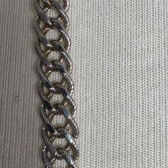 Monet Long Silver-Tone Curb Chain Necklace Textured Rope-Like Appearance