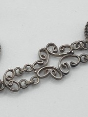 VTG 800 Silver Filigree Cameo Bracelet 7″ Mother of Pearl/Shell Carved