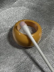 Bakelite Dome Ring-Vintage Art Deco Laminated Two-Tone size 6.75 – 1930’s-40’s