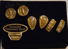 Evan St. Clair Gold Tone Diamond Dust Clip Earrings