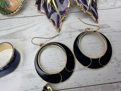 Vintage 1980s 1990’s Enamel Pierced Earrings Lot Of 16 Unmarked