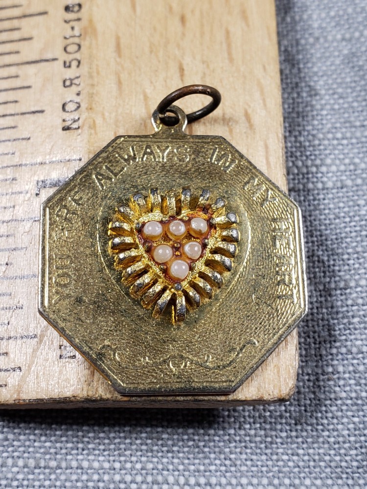 Vintage House of Borvani Charm HOBCO You are Always In My Heart Pearls Charm A96