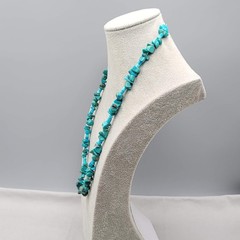 Vintage Turquoise Stone Nugget Bead Necklace 22 in 59 grams