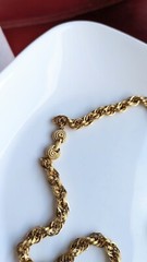 Vintage Classic MONET 24″ Chain TWISTED ROPE Gold Tone NECKLACE