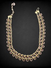 Vintage Lavender Purple Crystal Double Row Fringe Bib Necklace Open Back 16”