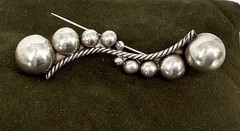 RARE VINTAGE MODERNIST BROOCH Solid Marked MEXICO (0900) Pre 1920. 2 1/2” Long