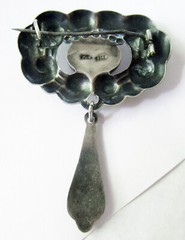 2 7/8 INCH 1910 SKONVIRKE JENSEN & AKERLUND DENMARK 830 STERLING SILVER BROOCH
