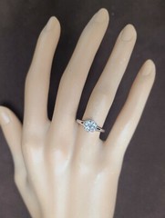 Platinum Vintage Engagement Ring 1.05ct. Lab Grown Euro-Cut Diamond