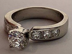 Platinum, Diamond Engagement Ring, Vintage, Estate, Natural, High Color Grade H