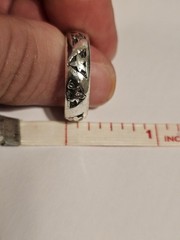 Custom Poured Signed Berry Jewelry Co. Sterling Deco Star Band Sz 9.75 #S55/01