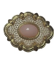Avon Brooch Victorian Pink Cabochon Elegant Estate Vintage deco jewelry jewel
