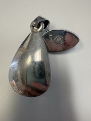 Sterling Silver and Turquoise Stamped Vintage Pendant 925 Mexico Vintage Taxco