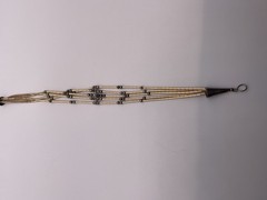 Vintage 925 Sterling Silver Multi Strand Bracelet Gold Tone Beaded 7”