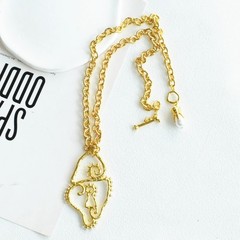 Schiaparelli Inspired Key Hole To The Heart 26in Necklace With 3in Pendant