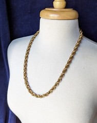 Vintage Classic MONET 24″ Chain TWISTED ROPE Gold Tone NECKLACE