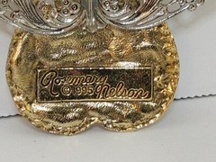 Rosemary Nelson Angel Pin Brooch 1995 Gold Silver Tone with Jewels 2.5″