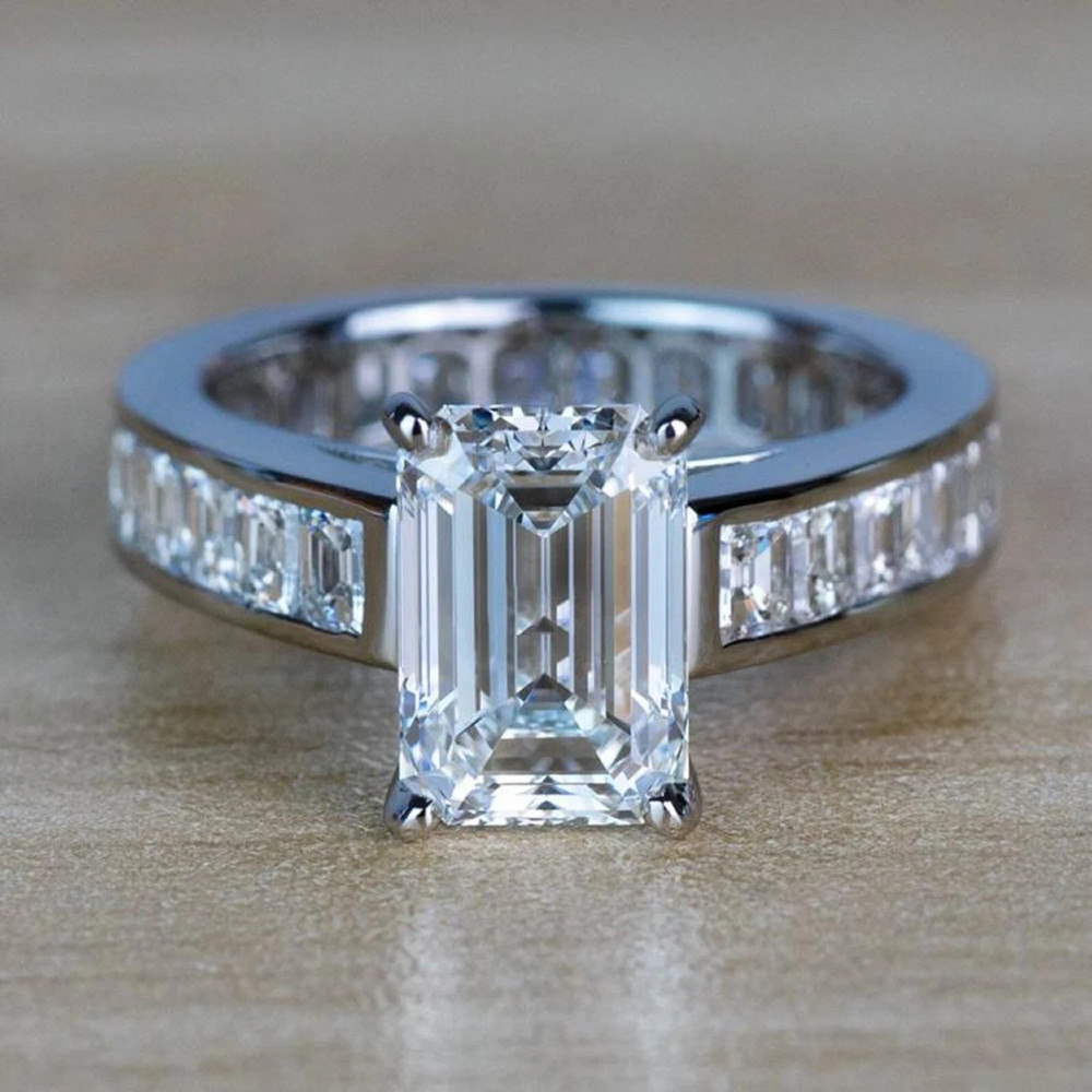 2Ct Art Deco Style Lab Created Diamond Engagement Wedding 14K White Gold FN Ring