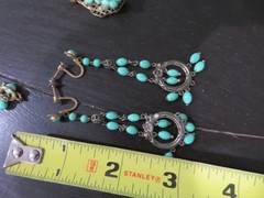 Stunning Antique Ornate 2 pc Pendant Necklace Earring Set one of a kind MUST SEE