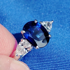 Original EARTH MINED SAPPHIRE DIAMOND Deco Engagement Ring PLATINUM Solitaire 5