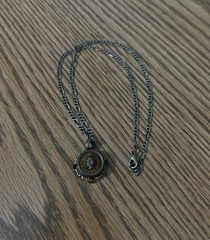Antique Cameo Button, Vintage Cameo Button Necklace, Cameo Button Pendant