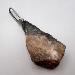 Huge Vintage Silver 800 Women’s Jewelry Pendant Natural Marble Stone 11 gr