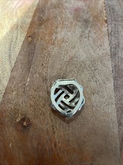 Double Love Knot Scarf Clip Vintage Silver Tone Lieba USA 1.25in