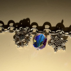 Vintage Brighton Snowflake Bracelet AB Iridescent Crystal Rhinestone Silver-Box