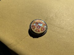 West Germany Brooch Pin Iridescent Floral Design